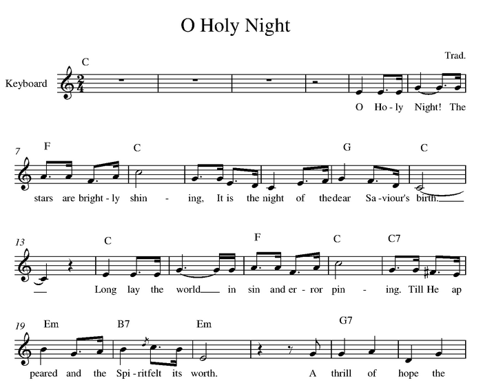 دانلود نت آکاردئون O Holy Night 